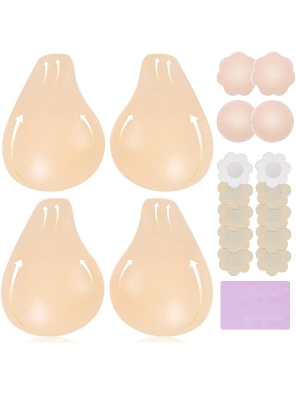 Adhesive Push-Up Sticky Bra for Women, Reusable Invisible Silicone Nipple Covers